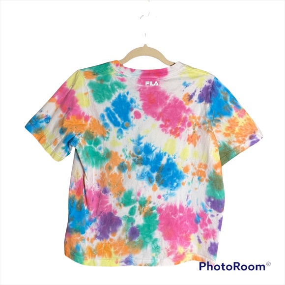 FILA tie dye cropped T shirt in size medium - Picture 2 of 6